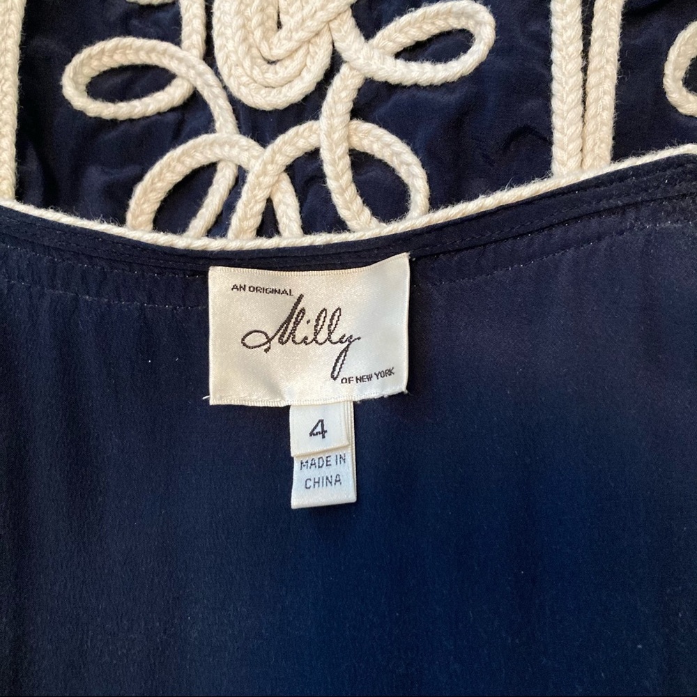 The Original Milly of New York Silk Slip On Dress Sz 4 - Picture 6 of 8